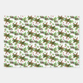 Starfish in Holly Tropical kerstpattern White Inpakpapier Vel (Voorkant)