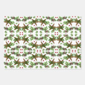 Starfish in Holly Tropical kerstpattern White Inpakpapier Vel (Voorkant 2)