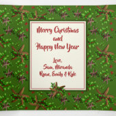 Starfish in Holly Two Big Photoded Kerstmis Drieluik Wenskaart (Binnenkant midden)