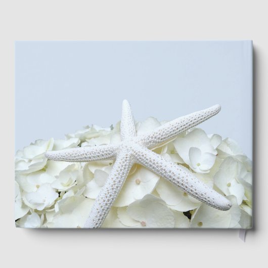 Starfish in Hydrangea Light Blue Weddenschap Gastenboek (Achterkant)