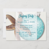 Starfish in Ornament Coastal kerstparty Invite Kaart (Voorkant)