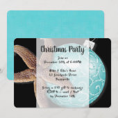 Starfish in Ornament Coastal kerstparty Invite Kaart (Voorkant / Achterkant)