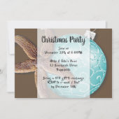 Starfish in Ornament Coastal kerstparty Invite Kaart (Voorkant)