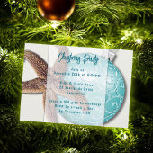 Starfish in Ornament Coastal kerstparty Invite Kaart