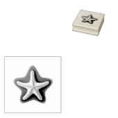 Starfish in Star Silhouette Rubberstempel (Gestempeld)