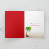 Starfish in strandstoel met Santa hat Feestdagen Kaart (Binnen)