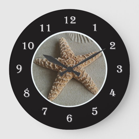 Starfish in the Beach Wall Clock Grote Klok (Voorkant)