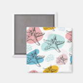 Starfish in trendy kleuren elegant patroon magneet (Voorkant / Achterkant)