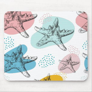 Starfish in trendy kleuren elegant patroon muismat
