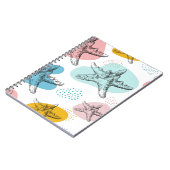 Starfish in trendy kleuren elegant patroon notitieboek (Linkerzijde)