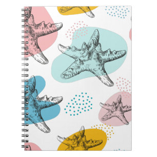 Starfish in trendy kleuren elegant patroon notitieboek