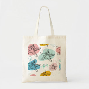 Starfish in trendy kleuren elegant patroon tote bag