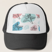 Starfish in trendy kleuren elegant patroon trucker pet (Voorkant)
