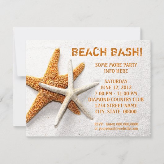 Starfish Invitations Kaart (Voorkant)