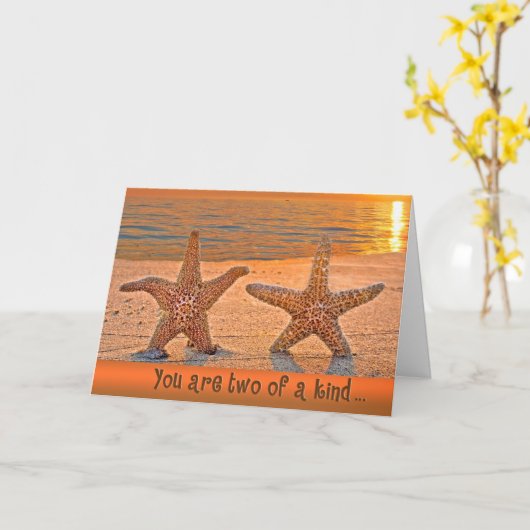 Starfish Jubileum Gefeliciteerd Kaart (Gele Bloem)