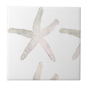 Starfish Kastal Beach Gray White Trendy Cool Tegeltje