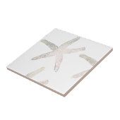 Starfish Kastal Beach Gray White Trendy Cool Tegeltje (Zijkant)