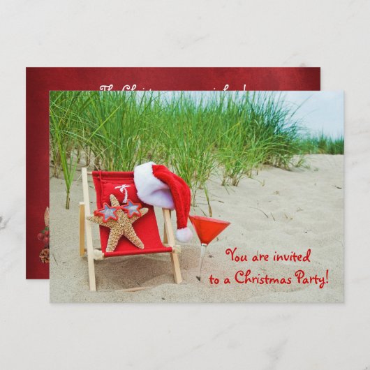 Starfish Kerstfeest uitnodigen Kaart (Voorkant / Achterkant)