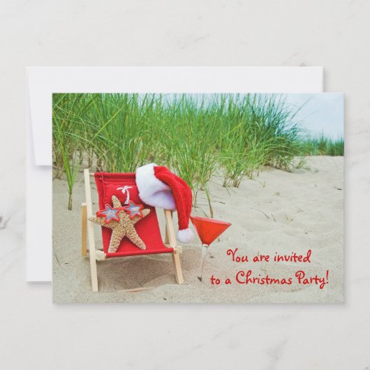 Starfish Kerstfeest uitnodigen Kaart (Voorkant)