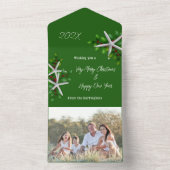 Starfish Kerstmis Groet Foto All In One Uitnodiging (Binnen)