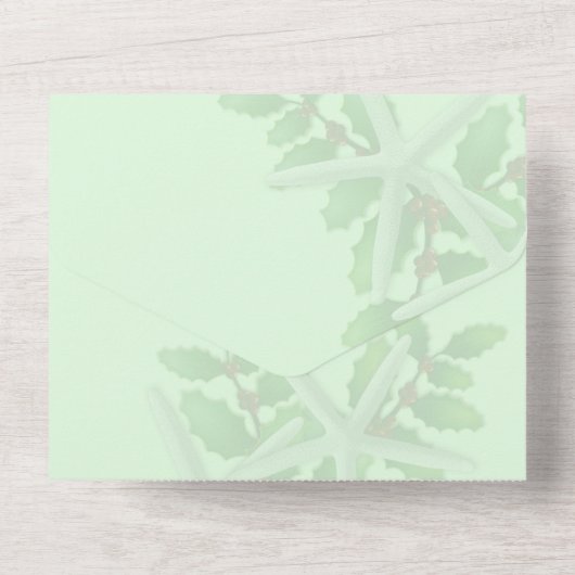 Starfish Kerstmis Groet Foto All In One Uitnodiging (Achterkant)