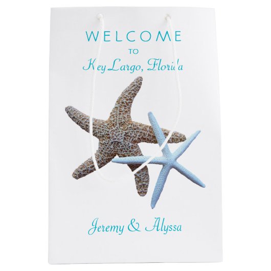 Starfish Key Largo Weekend Weddenschap Welkom Medium Cadeauzakje (Voorkant)