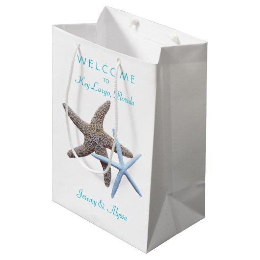 Starfish Key Largo Weekend Weddenschap Welkom Medium Cadeauzakje (Voorkant Gekanteld)