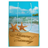 Starfish koppel VRAAG ME OM NAMEN IN ZAND TE ZETTE Medium Cadeauzakje (Achterkant)