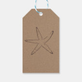 Starfish Kraft-papier | nautische bruiloft dank u Cadeaulabel (Achterkant)