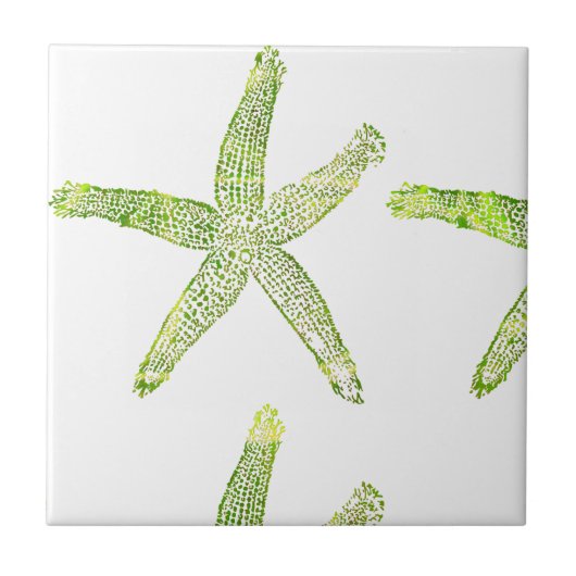 Starfish Kustal Beach Grey Green Modern Tegeltje (Voorkant)