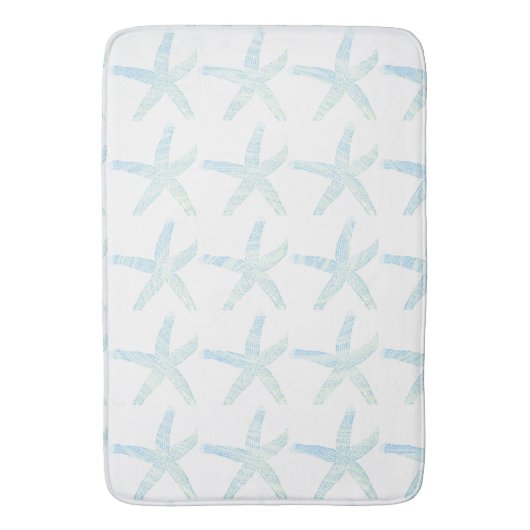 Starfish Kuststrand Blauwgroen blauw Aqua decor Badmat (Voorkant Verticaal)