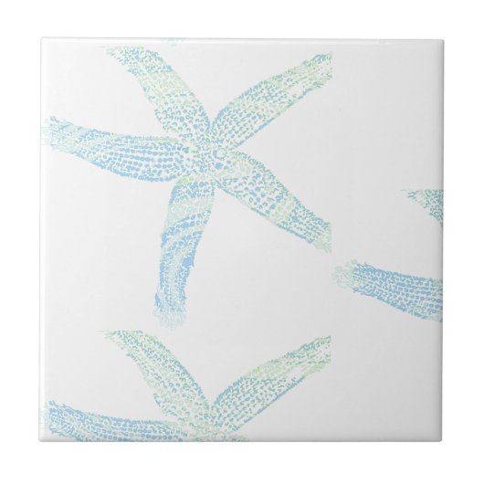 Starfish Kuststrand Blauwgroen Blauw Aqua Gift Tegeltje (Voorkant)