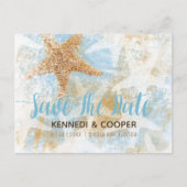 Starfish kuststrand die geacht wordt de datumkaart aankondigingskaart (Voorkant)