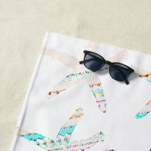 Starfish Kuststrand Multicolor Blauwgroen Blue Whi Strandlaken (In situ)