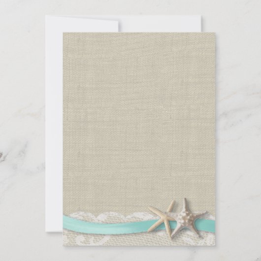 Starfish Lace en Ribbon Kaart (Achterkant)