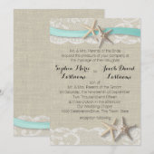 Starfish Lace en Ribbon Kaart (Voorkant / Achterkant)