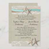 Starfish Lace en Ribbon Kaart (Voorkant / Achterkant)