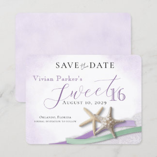 Starfish Lace Sweet 16 Save the Date