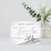 Starfish Lace Sweet 16 Save the Date (Staand voorkant)