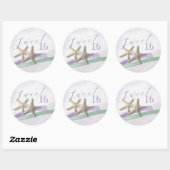 Starfish Lavender and Mint Ribbon Sweet 16 Ronde Sticker (Vel)