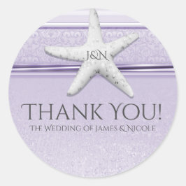 Starfish Lavender Paars Elegant Beach Favor Ronde Sticker