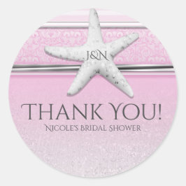 Starfish lavender roze legant beugel ronde sticker