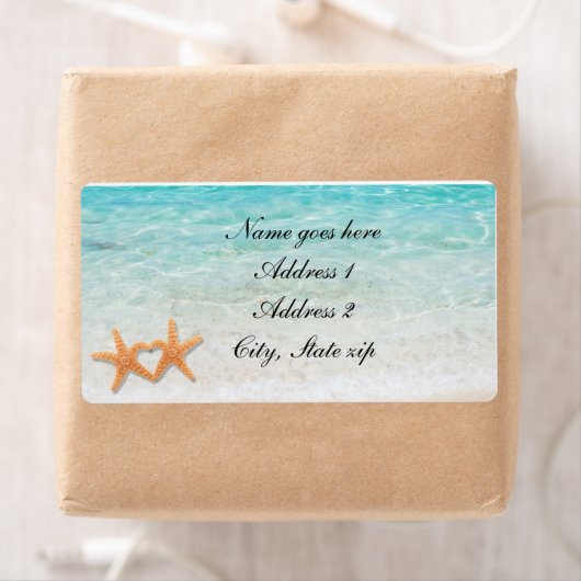Starfish Love Beach Ocean & Sand Wedding Labels (Insitu)