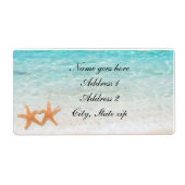 Starfish Love Beach Ocean & Sand Wedding Labels (Voorkant)