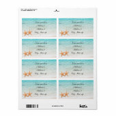 Starfish Love Beach Ocean & Sand Wedding Labels (Full Sheet)