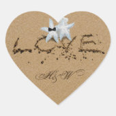 Starfish Love in Sand Typography Stickers (Voorkant)