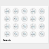 Starfish Love Rustige Wood Blue Beach Wedding Favo Ronde Sticker (Vel)