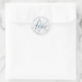 Starfish Love Rustige Wood Blue Beach Wedding Favo Ronde Sticker (Tas)