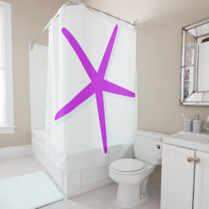 Starfish Magenta Violet Hot Pink Girls Room Decor Douchegordijn