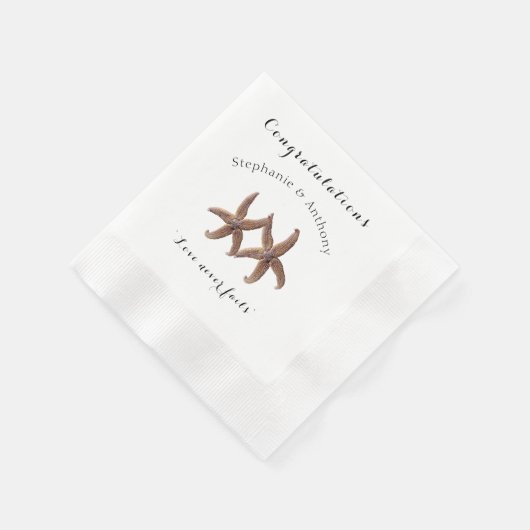 Starfish Married Couple Gefeliciteerd Napkins Servetten (Hoek)